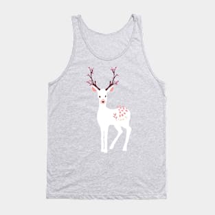 White Christmas Deer Tank Top